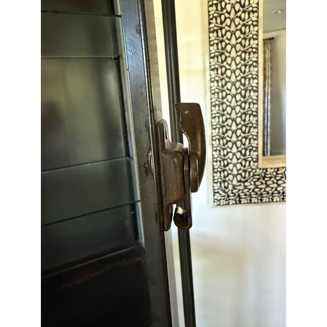 Industrial Iron & Glass Display Cabinet For Sale - Image 12 of 15