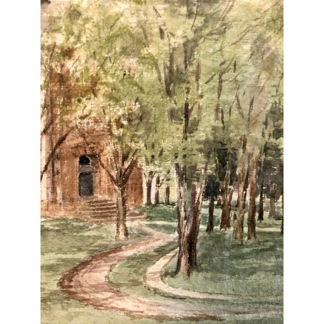Watercolor 1906 ‘Country Lane’ Art by Realist E.Swain For Sale - Image 4 of 12