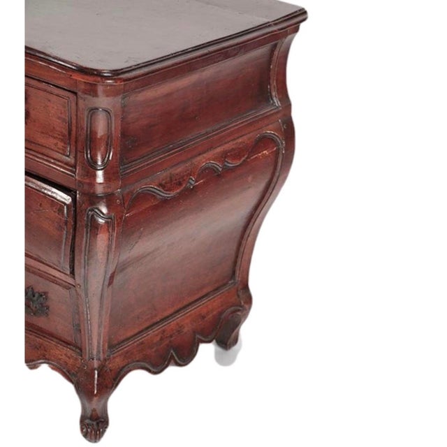 18th Century French Provincial Walnut Bombay Commode, Hand-Carved For Sale In Tampa - Image 6 of 7