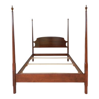 Stickley Renaissance Cherry Chippendale Style Queen Size Poster Bed For Sale