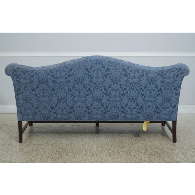 Hancock & Moore Chippendale Style Blue Damask Sofa For Sale - Image 15 of 18