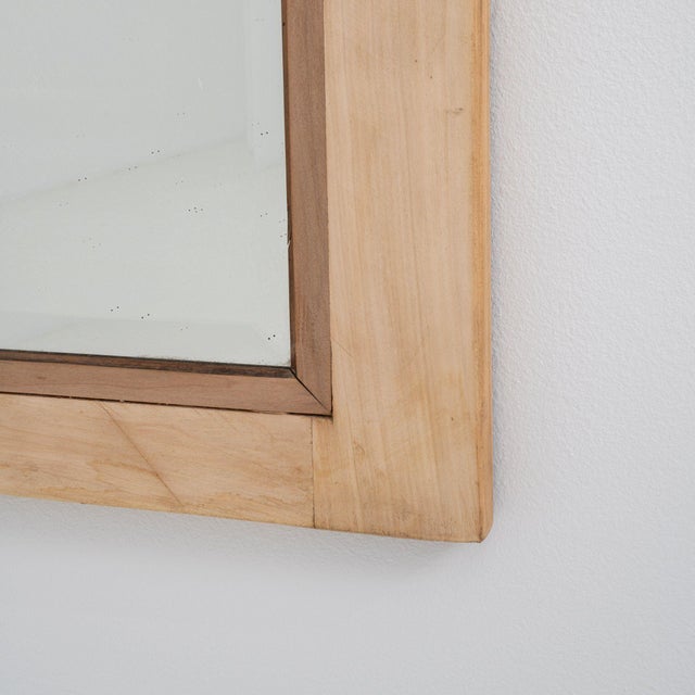 Wood 19th Century France Antique White Wood Mirror For Sale - Image 7 of 8