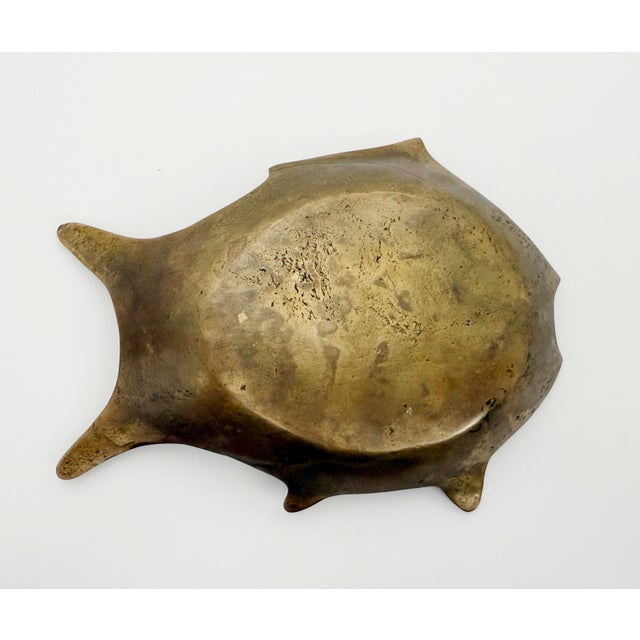 Metal 1950s Japanese Brass Fish Dish For Sale - Image 7 of 8