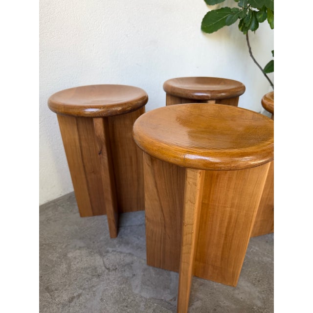 Vintage Oak Stools, 1950s, Set of 4 For Sale - Image 18 of 18
