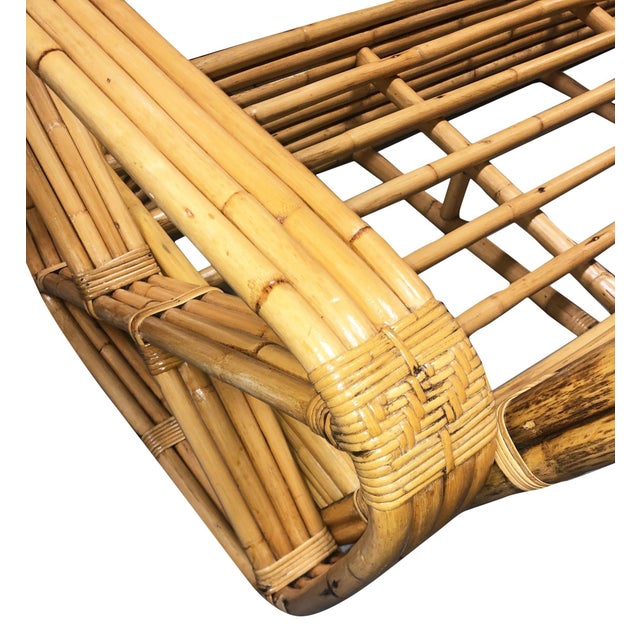 This rare, museum-quality four-strand square pretzel round-back three-seat sofa was designed by Paul T. Frankl using the...