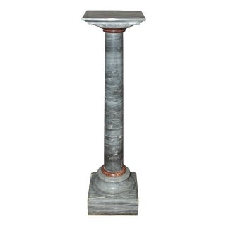 Antique Column in Turquin Blue and Red Marble, 1800s For Sale