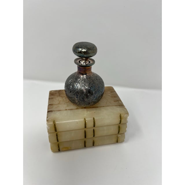 Art Nouveau Alvin Art Nouveau Sterling Silver Overlay Perfume Bottle, c.1900 (3.25 In.) For Sale - Image 3 of 10