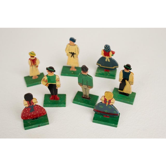 Small Flat Wooden Figures, 1890s, Set of 8 For Sale - Image 3 of 12