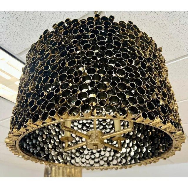 Mr. Brown London Port Merion Drum Chandelier Pendant Medium Drum Chandelier made up of individual lengths of gold pipe –...