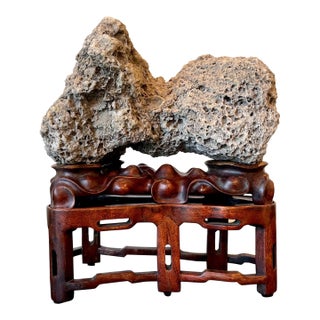 Rare Chinese Kun Scholar Stone on Display Stand For Sale