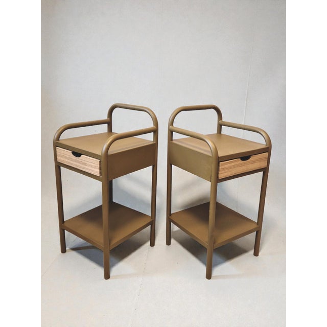 Boarding School Bedside Tables in Metal, 1950s, Set of 2 For Sale - Image 10 of 10