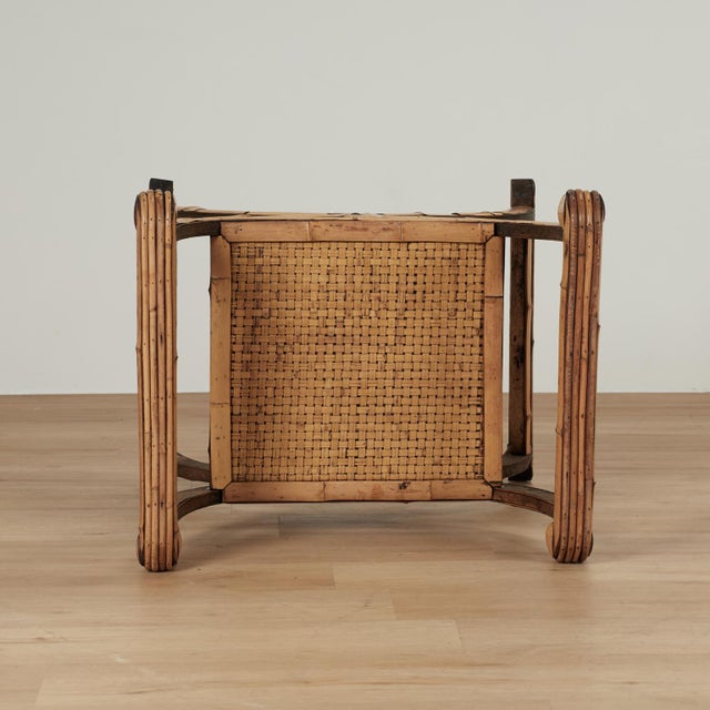 Vintage Asian Bamboo and Grasscloth Bench For Sale - Image 12 of 13