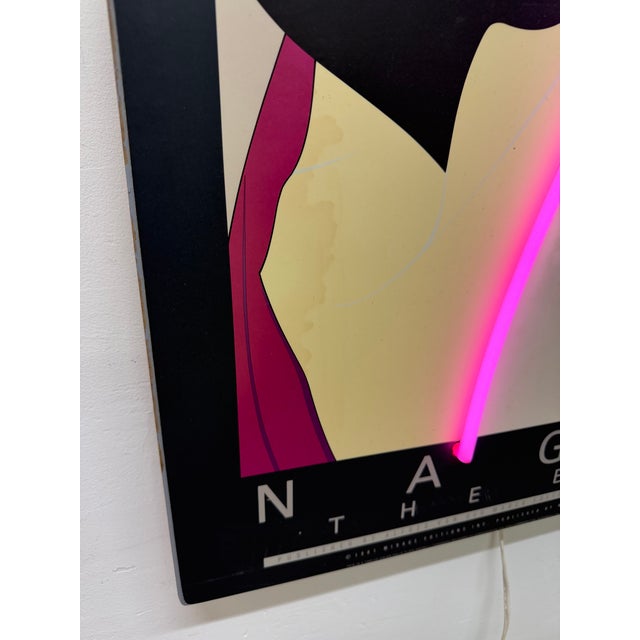 Patrick Nagel Pop Art Print With Pink Neon Accent for Mirage Editions, 1981 For Sale - Image 11 of 17