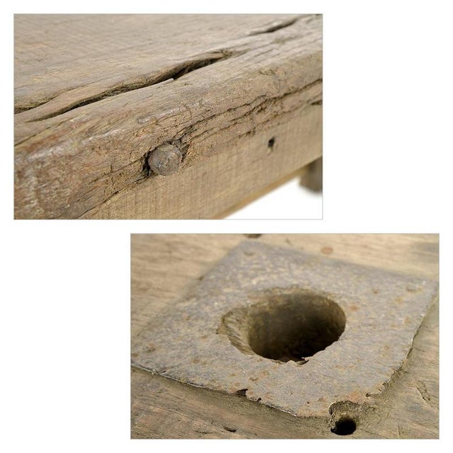 Rustic Solid Wooden Workbench For Sale - Image 4 of 7