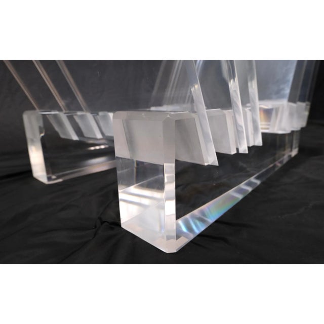 Transparent Folding Collapsible Lucite Base Glass Top Mid-Century Modern Dining Table For Sale - Image 8 of 13