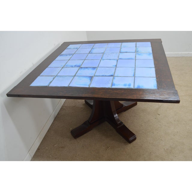 L. & J.G. Stickley, Inc. Stickley Arts and Crafts Tile Top Dining Table For Sale - Image 4 of 11