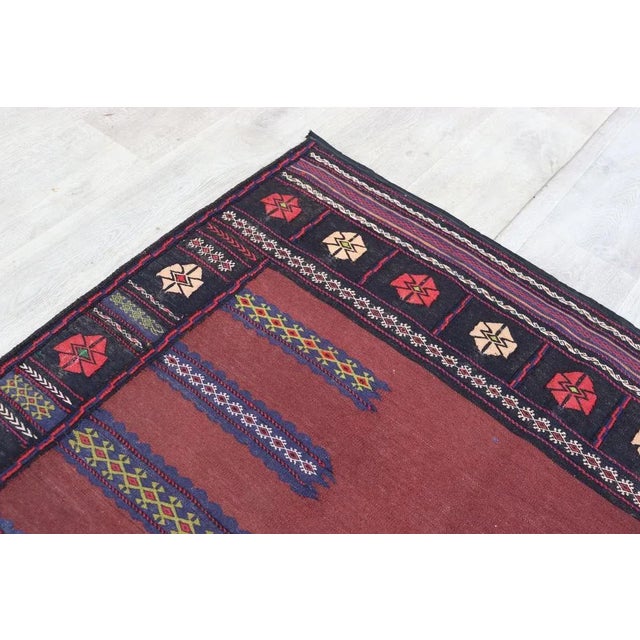 Vintage Handwoven Sofreh Kilim, 1920s For Sale - Image 9 of 12
