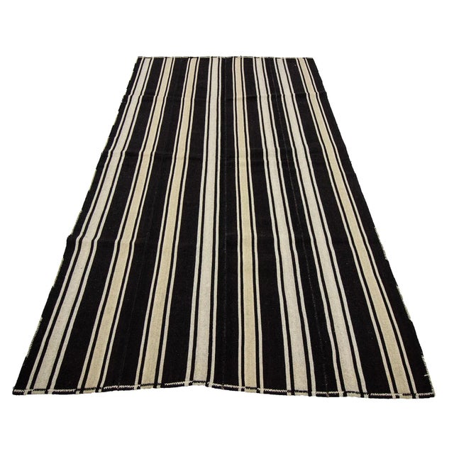 Vintage handwoven kilim rug from Afyon region of Turkey. Approximately 50-60 years old. In very good condition