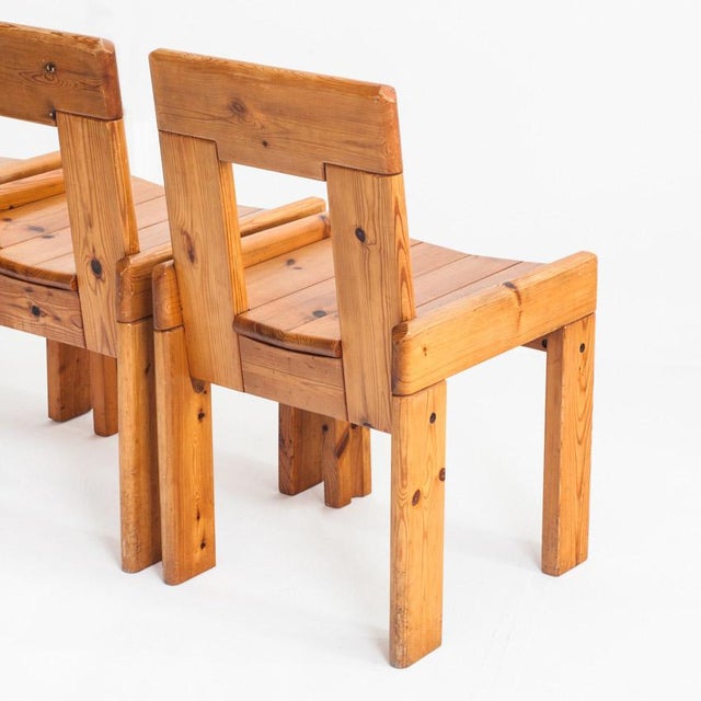 Vintage Pine Chairs attributed to Silvio Coppola for Fratelli Montin, Italy, 1970s, Set of 4 For Sale - Image 12 of 16