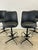 Set of 4 Mid Century Modern Black Vinyl Bar Stools For Sale - Image 4 of 12