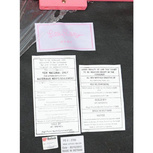 Wood Fabulous Lilly Pulitzer Pink Chinese Chippendale Dining Arm Chairs or Accent Chairs - A Pair For Sale - Image 7 of 7