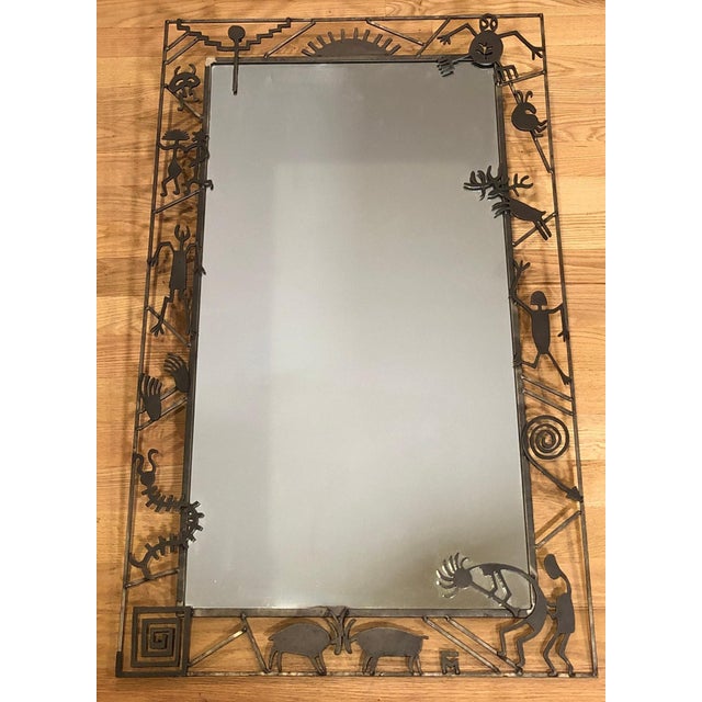 Metal 1980s Figural Iron Framed Mirror By Mollie Massie For Sale - Image 7 of 12