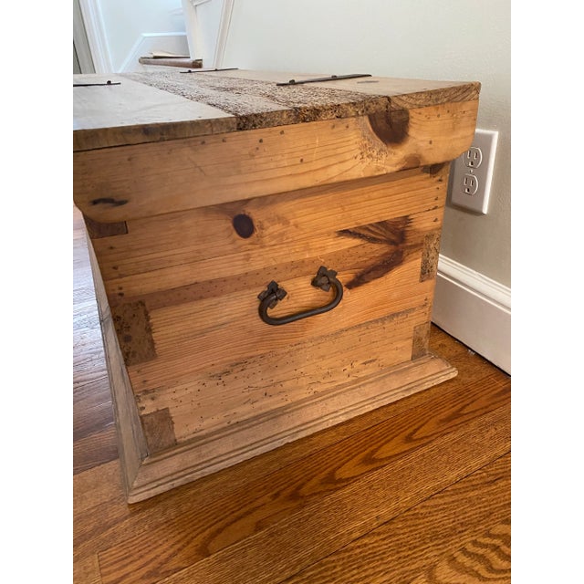 1980s Vintage Wood Chest For Sale - Image 4 of 6