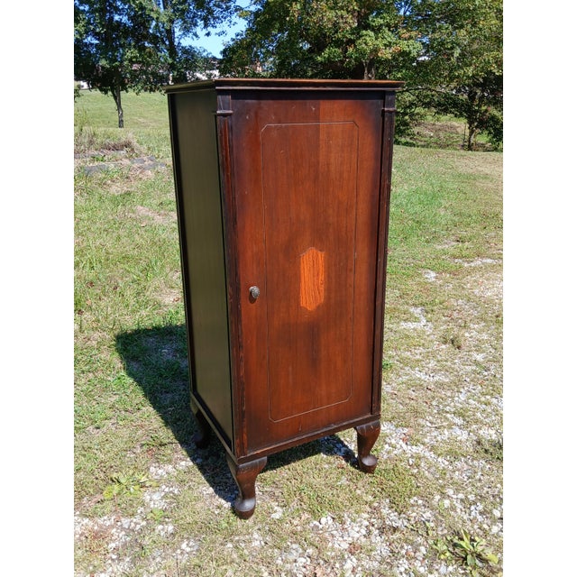 Antique Mahogany Sheet Music Cabinet Stradivara 1930s Era For Sale - Image 4 of 18