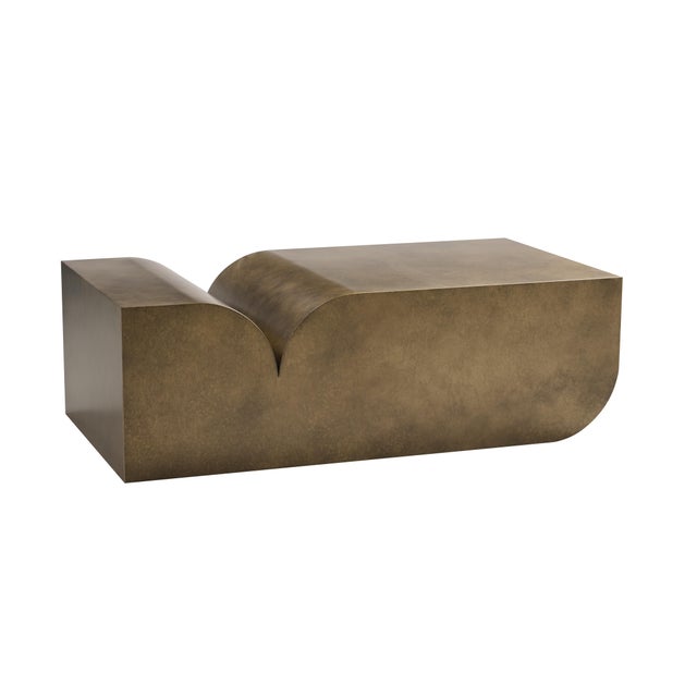 Contemporary Brooke Sculptural Brass Coffee Table For Sale - Image 3 of 3