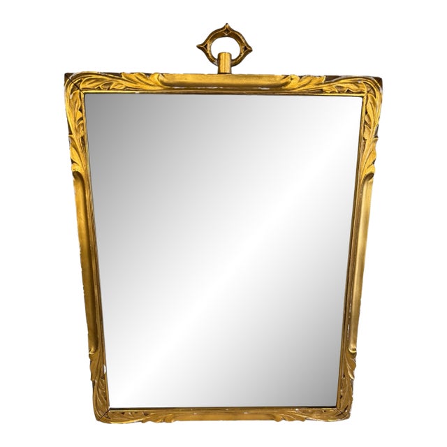Antique French of Italian Gilt Wooden Hanging 18" Picture Photo Mirror Frame For Sale
