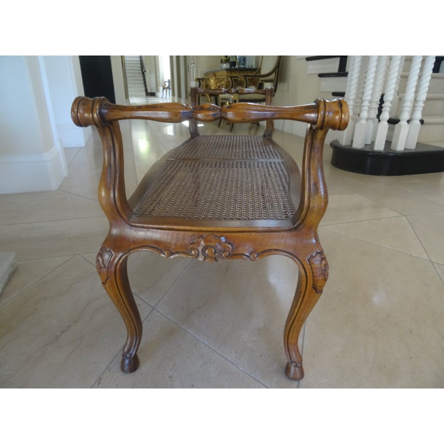 Mid 20th Century Vintage French Walnut Bench For Sale - Image 5 of 10