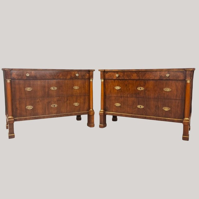 Empire Chests of Drawers in Walnut and High-Class Briar, 1810, Set of 2 For Sale - Image 14 of 14