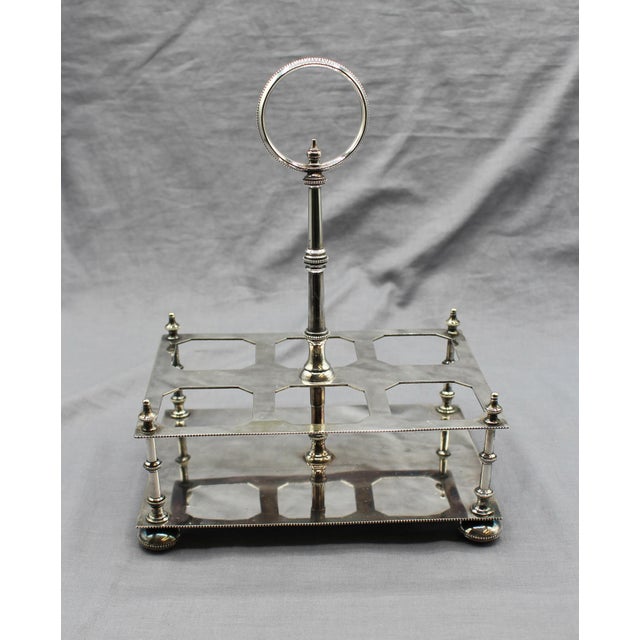 Circa 1880 English Silver Plate & Cut Glass Cruet Set For Sale - Image 12 of 14