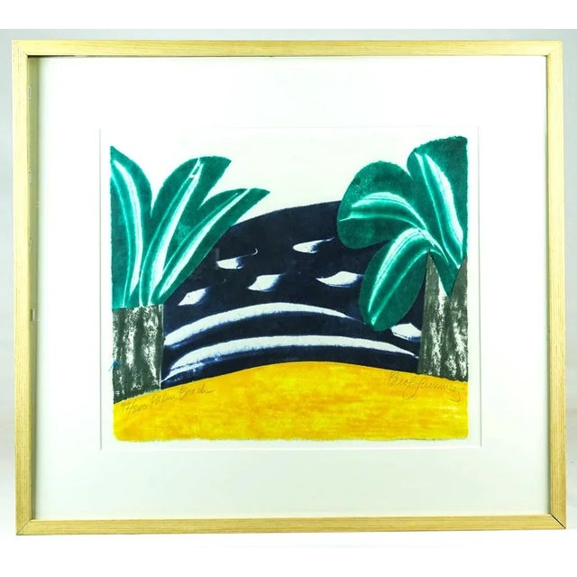 Original Signed Carol Summers "Palm Beach" Woodcut, Framed. Artist: Carol Summers (20th Century). Ed 72/200. Dimensions...