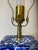 Blue and White Porcelain Box Table Lamp With a Delicate Peony Floral Pattern on a Wooden Base and White Lamp Shade For Sale - Image 9 of 13