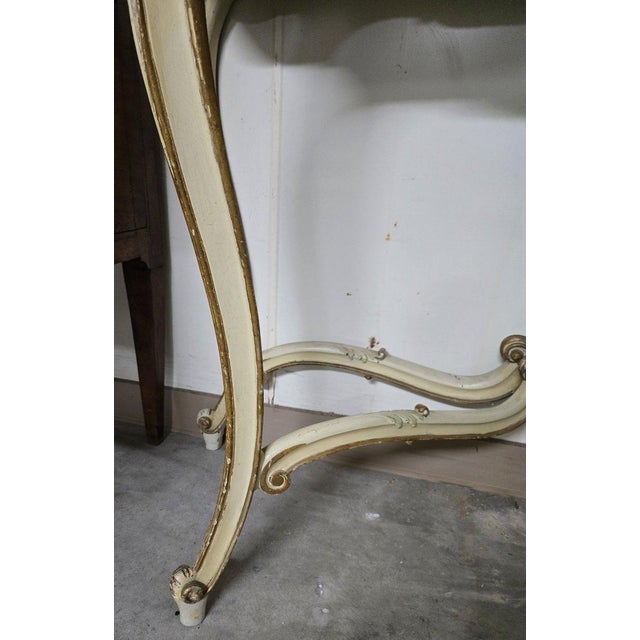 Louis XV Mirror in Lacquered and Gilded Wood, 1890s For Sale - Image 6 of 9