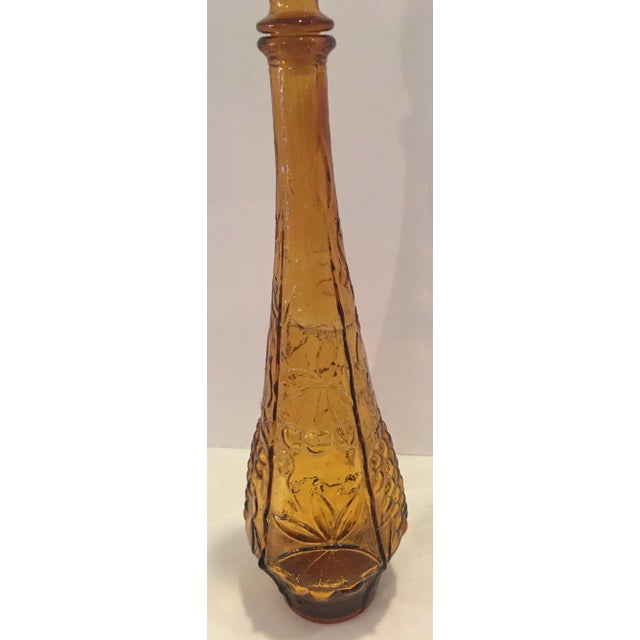 Mid-Century Modern Mid Century Modern Empoli Geni Amber Glass Bottle For Sale - Image 3 of 9