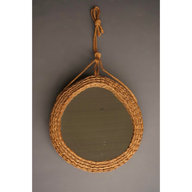 Boho Chic Bohemian French Seagrass Mirror, 1970s For Sale - Image 3 of 4