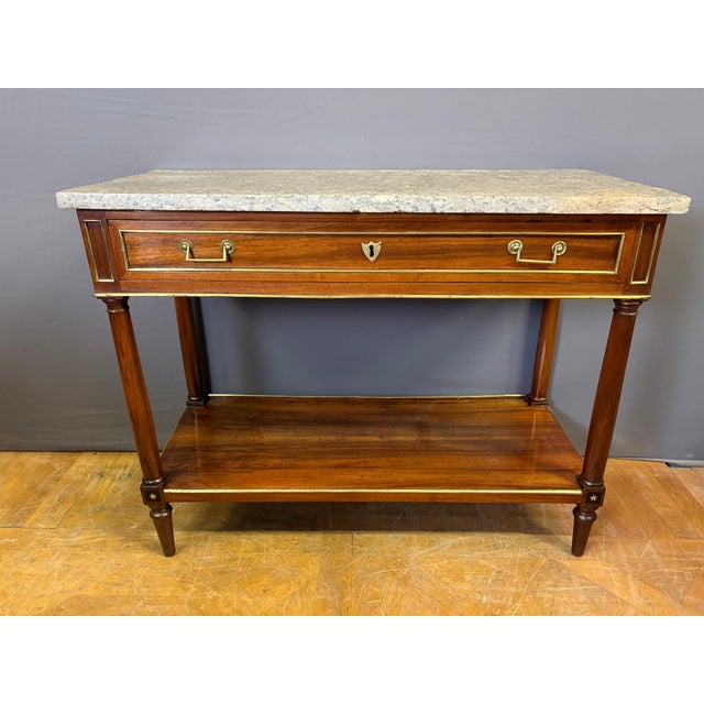 Directoire Console Table in Walnut For Sale - Image 6 of 12