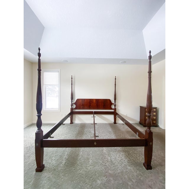 Late 20th Century Craftique Chippendale Style Mahogany Four Poster King Bed, Vintage For Sale In Minneapolis - Image 6 of 11
