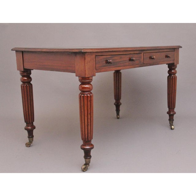 Antique Mahogany Partners Writing Desk, 1840 For Sale - Image 4 of 12