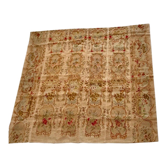 19th Century French Needlepoint Louis Philippe Provincial Decorative Tapestry For Sale
