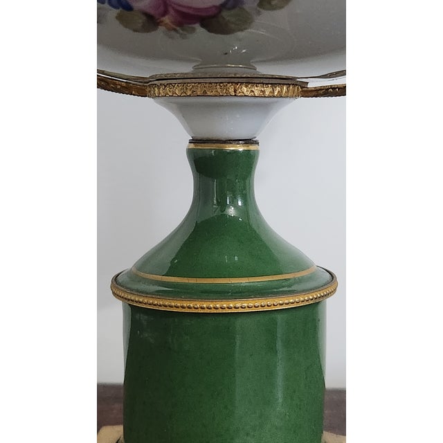 Mid-20th Century French P. Limoges Hand-Painted Porcelain & Gilt-Metal Pedestal Centerpiece Bowl For Sale - Image 9 of 18