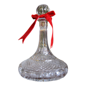 Polish Cut Crystal Decanter With Faceted Stopper Vintage