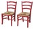 Vintage Italian Red Oak Ladderback Dining Chairs, Set of 2 For Sale