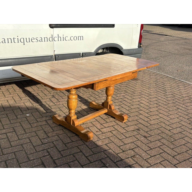 Extendable Dining Table Chairs, Set of 7 For Sale - Image 14 of 15