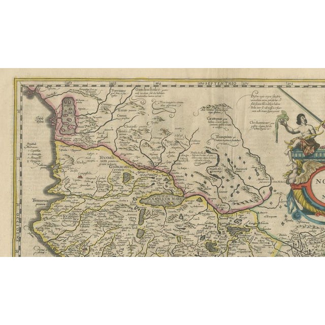 Paper Antique Map of Southern Mexico & New Galicia, Janssonius, Amsterdam, 1650s For Sale - Image 7 of 11