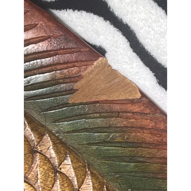 1970s Mid-Century Modern Hawaiian Tiki Style Hand-Carved Wood Tropical Fish Sculpture For Sale In Mobile - Image 6 of 10