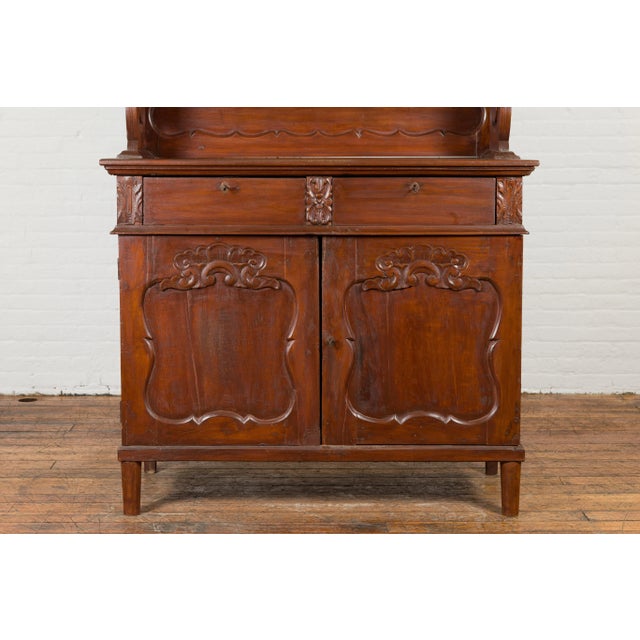 Early 20th Century Indonesian Display Cabinet with Shelves, Drawers and Doors For Sale - Image 12 of 13