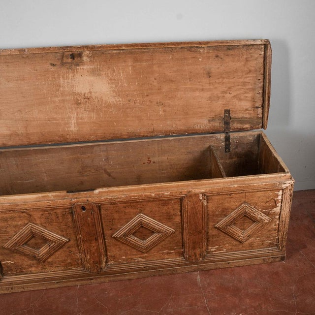 16th Century Fir Trunk with Diamond-Shaped Frames For Sale - Image 14 of 18
